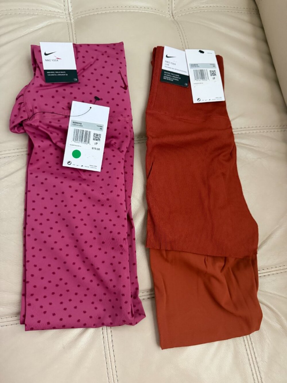TWO (2) Nike Women's Yoga  7/8 Leggings  Multicolor X-Small NEW with TAGS